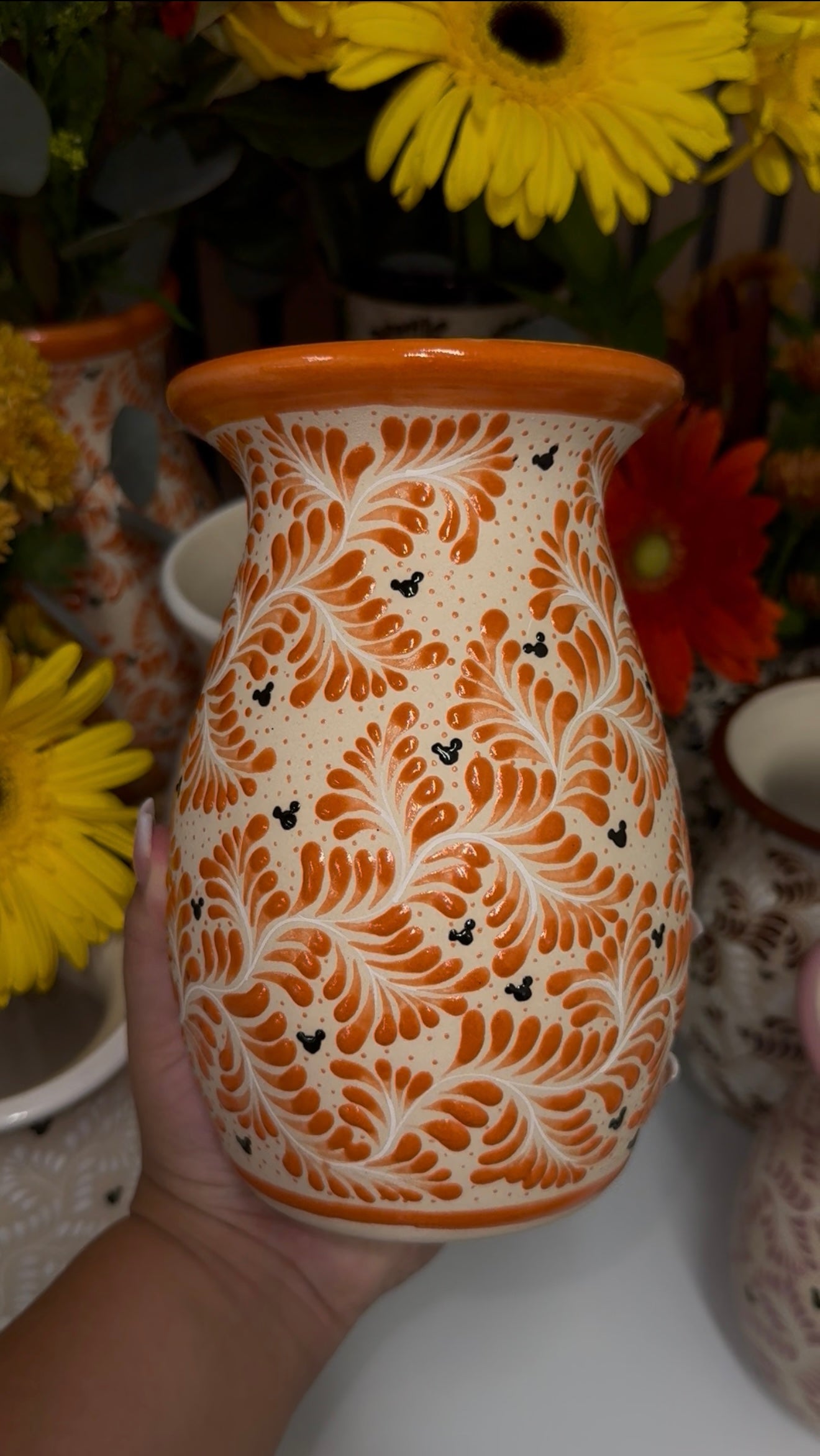 Small Orange Flower Vase 🎃